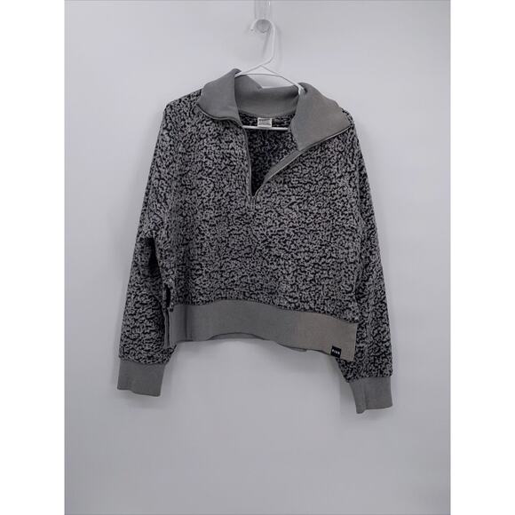 Victoria's Secret Tops - PINK Victoria's Secret Sherpa 1/4 Zip Long Sleeve Pullover Cropped Sweatshirt XL